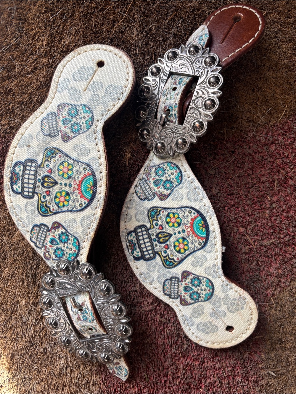 Sugar Skull Spur Straps